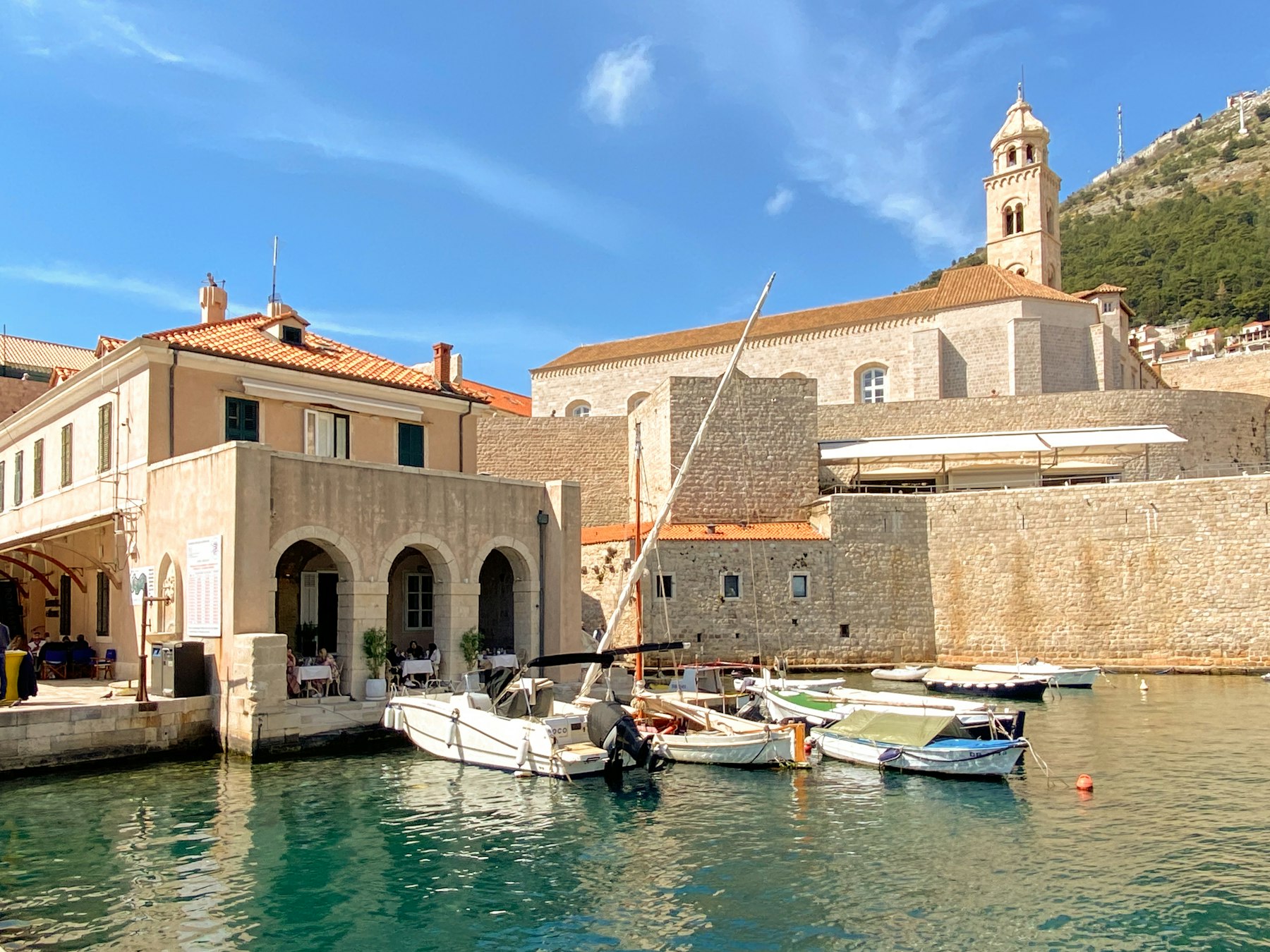 Dubrovnik harbour and boats on the Adriatic